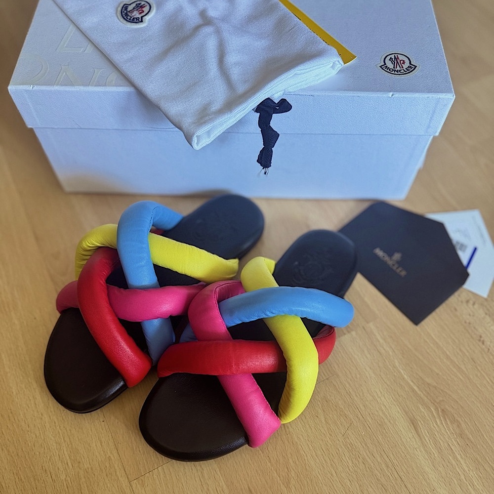 MONCLER NWT Genius X JW Anderson Jbraided Slip-On Sandals - Multicolor - Sz IT38